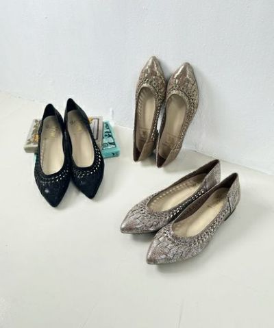 【セール】<br>ポインテッドメッシュフラットシューズ SE242616