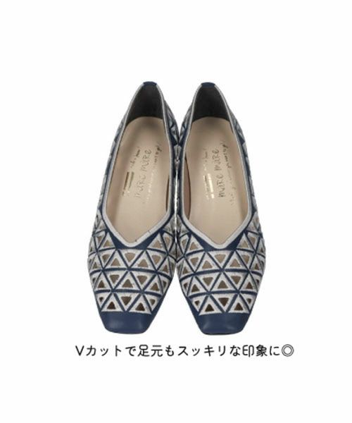 刺繍カットワークフラットシューズSE251606