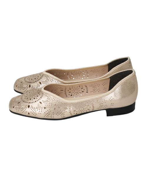 カットワークメタフラットシューズSE251626