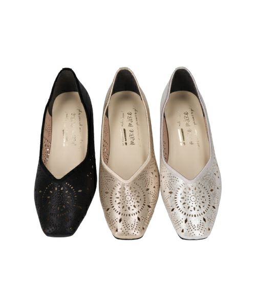 カットワークメタフラットシューズSE251626