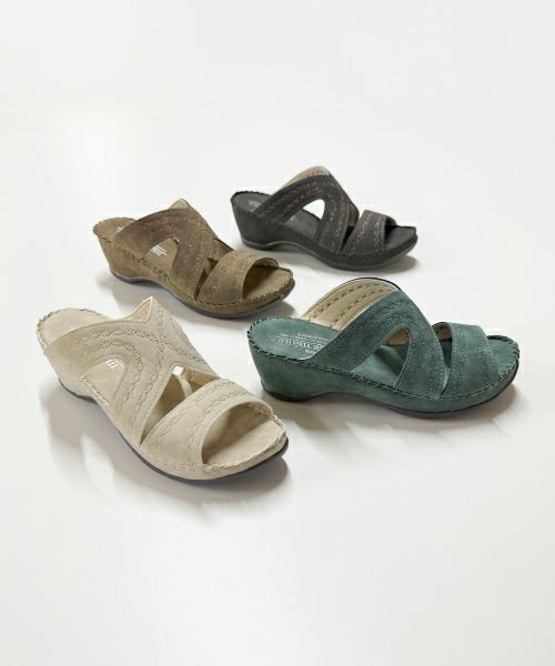 ラメステッチウェッジサンダル KH251435