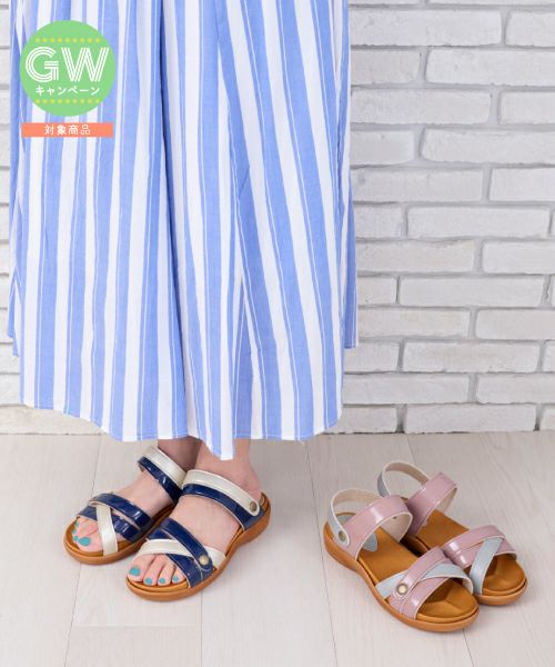 2WAYエナメルコンビサンダルHP251417A